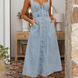 Abrianna Midi Dress - Light Denim