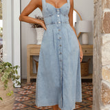 Abrianna Midi Dress - Light Denim