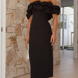 Bernadette Midi Elbise - Siyah