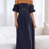 Claira Midi Dress - Navy