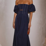 Claira Midi Dress - Navy