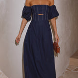 Claira Midi Dress - Navy