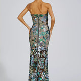 Leanna Çiçek İşlemeli Maksi Elbise