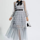 Puantiyeli Maxi Elbise