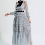 Puantiyeli Maxi Elbise