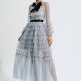 Puantiyeli Maxi Elbise