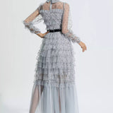 Puantiyeli Maxi Elbise