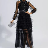 Puantiyeli Maxi Elbise