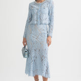 Işıltılı Yaka Süslemeli ve Midi Etekli Dantel Takımı