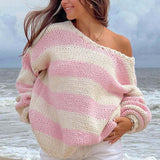 Omuzları Açık Çizgili Kazak