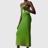 Adela Kolsuz Şerit Örgü Uzun Elbise