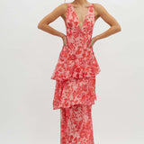 Askılı Sırtı Fırfırlı Maxi Elbise