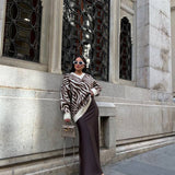 Charm Zebra Desenli Oversize Kazak