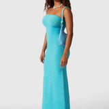 Adela Kolsuz Şerit Örgü Uzun Elbise