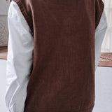 Düz Renk Geometrik Kazak Yelek