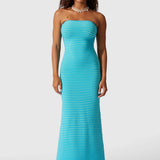 Adela Kolsuz Şerit Örgü Uzun Elbise