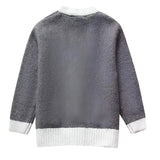 Kontrast Kenarlı İnce Örgü Hırka