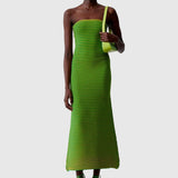 Adela Kolsuz Şerit Örgü Uzun Elbise