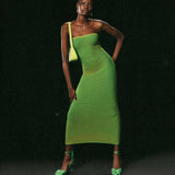 Adela Kolsuz Şerit Örgü Uzun Elbise