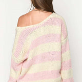 Omuzları Açık Çizgili Kazak