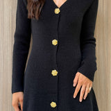 Catarina Long Sleeve Mini Dress - Black