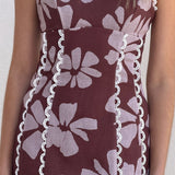 Carlia Midi Dress - Brown Daylillies