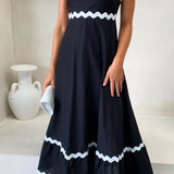 Brodey Midi Dress - Black / White