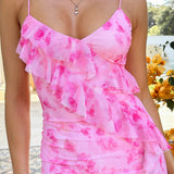 Debbie Midi Dress - Pink Floral