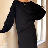 Cohen Triko Midi Etek - Siyah