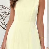 Aceline Mini Dress - Lemon / White