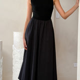 Aria Sleeveless Midi Dress - Black