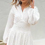 Brittney Long Sleeve Mini Dress - White