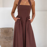 Caden Maxi Elbise - Çikolata