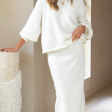 Cohen Triko Midi Etek - Kırık Beyaz