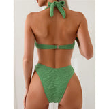 Buruşuk Askılı Balenli Bikini Takımı