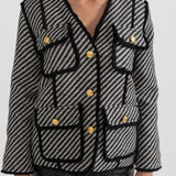 Çizgili Tüvit Blazer