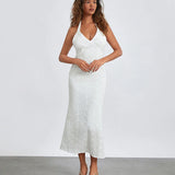 Desenli Kumaş V Yaka Elbise