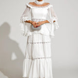 Dantel Uzun Kollu Maxi Elbise