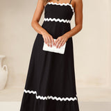 Brodey Midi Dress - Black / White