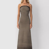 Adela Kolsuz Şerit Örgü Uzun Elbise