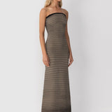 Adela Kolsuz Şerit Örgü Uzun Elbise