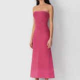 Adela Kolsuz Şerit Örgü Uzun Elbise