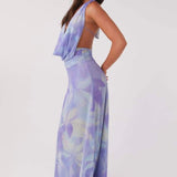 Antonia Baskılı Halter Yaka Uzun Elbise