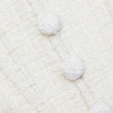 Askılı Düğme Detaylı Beyaz Mini Tasarım Elbise