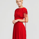 Ayumi Büzgülü Omuzlu Elbise