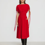 Ayumi Büzgülü Omuzlu Elbise