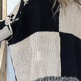 Ekose Önü Açık Uzun Kollu Hırka