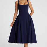 Betty - Lacivert Midi Elbise