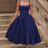 Betty - Lacivert Midi Elbise