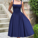 Betty - Lacivert Midi Elbise